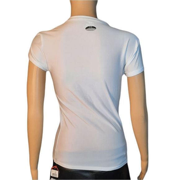 Under Armour Shirt Womens White New Vneck Size Medium - Picture 10 of 13